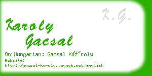 karoly gacsal business card